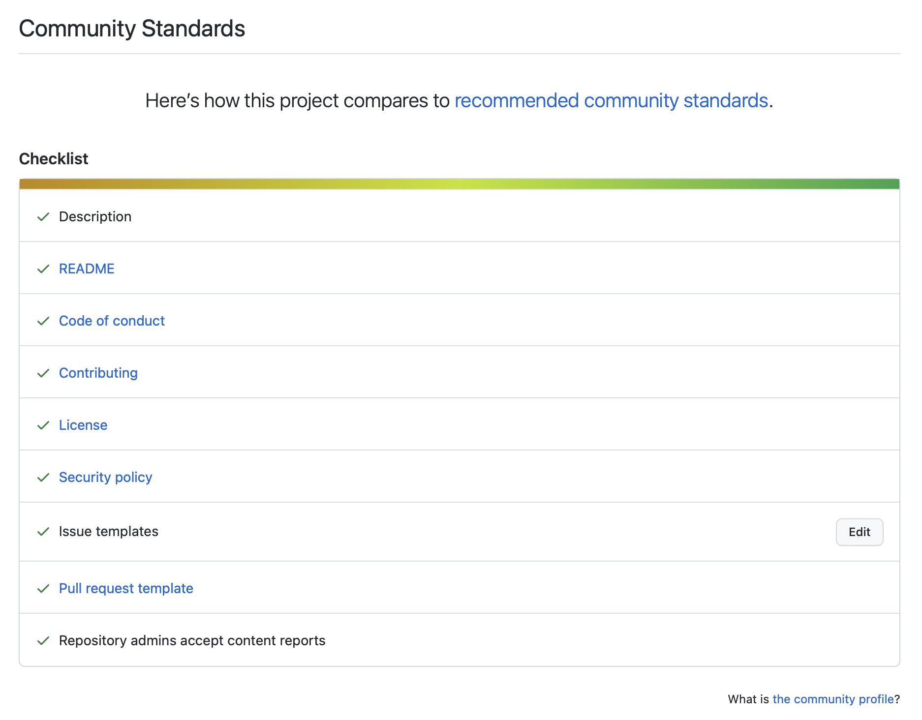 Ockam's community standards page on GitHub